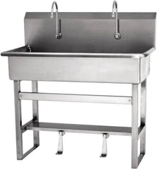 SANI-LAV - 37" Long x 16-1/2" Wide Inside, 1 Compartment, Grade 304 Stainless Steel Hands Free Hand Sink - 16 Gauge, 40" Long x 20" Wide x 45" High Outside, 8" Deep - Americas Tooling