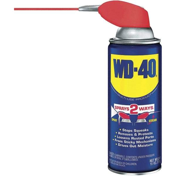 WD-40 - 11 oz Multi-Use Product with Smart Straw, Sprays 2 Ways - Multi-Purpose Lubricant: Stop Squeaks, Removes & Protects, Loosens Rusted Parts, Free Sticky Mechanisms, Drives Out Moisture - Americas Tooling