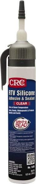 CRC - 8 oz Tube Clear RTV Silicone Gasket Sealant - -76 to 356°F Operating Temp, 24 hr Full Cure Time - Americas Tooling