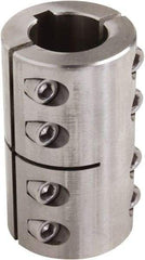 Climax Metal Products - 7/8" Inside x 1-5/8" Outside Diam, Two Piece Rigid Coupling with Keyway - 2-1/2" Long x 3/16" Keyway Width x 3/32" Keyway Depth - Americas Tooling