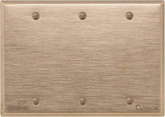 Cooper Wiring Devices - 3 Gang, 4-1/2 Inch Long, Standard Blank Wall Plate - Blank, Rose, Antimicrobial Copper - Americas Tooling