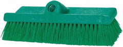 PRO-SOURCE - 1-3/4" Bristle Length, Polypropylene Food Service Brush - 10" Long x 5" Wide Head, 20" OAL, Long Handle, Green, Foam Block - Americas Tooling