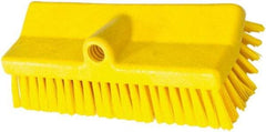 PRO-SOURCE - 1-3/4" Bristle Length, Polypropylene Food Service Brush - 10" Long x 5" Wide Head, 20" OAL, Long Handle, Yellow, Foam Block - Americas Tooling