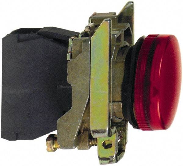 Schneider Electric - 250 V Red Lens Pilot Light - Round Lens, Screw Clamp Connector, 30mm Wide, Vibration Resistant, Water Resistant - Americas Tooling