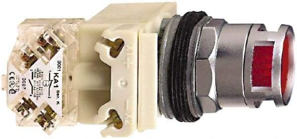 Schneider Electric - 30mm Mount Hole, Extended Straight, Pushbutton Switch with Contact Block - Clear Pushbutton, Momentary (MO) - Americas Tooling