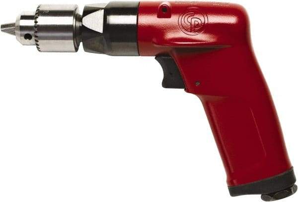 Chicago Pneumatic - 1/4" Keyed Chuck - Pistol Grip Handle, 2,400 RPM, 2.25 LPS, 4.75 CFM, 0.5 hp, 90 psi - Americas Tooling