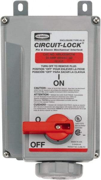 Hubbell Wiring Device-Kellems - 3 Phase, 480 VAC, 20 Amp, 5 hp, Interlock Receptacle - 3 Poles, Watertight, IEC 60309, Red - Americas Tooling