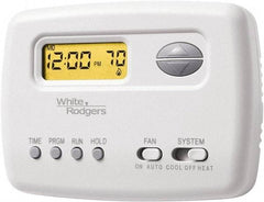 White-Rodgers - 45 to 90°F, 1 Heat, 1 Cool, Digital Programmable Thermostat - 20 to 30 Volts, Horizontal Mount, Manual Switch - Americas Tooling