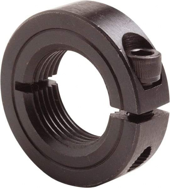 Climax Metal Products - 1-12 Thread, Steel, One Piece Threaded Shaft Collar - 1-3/4" Outside Diam, 1/2" Wide - Americas Tooling