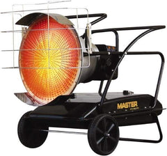 Master - 125,000 BTU, Kerosene/Diesel/Fuel Oil Fired Radiant Heater - 14 Gal Fuel Capacity, 28.4" Long x 28.7" Wide x 40.8" High - Americas Tooling