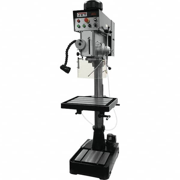 Jet - 10-7/16" Swing, Geared Head Drill & Tap Press - Variable Speed, 2 hp, Three Phase - Americas Tooling