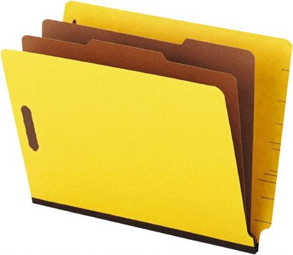 Universal One - 8-1/2 x 11", Letter Size, Yellow, Classification Folders with End Tab Fastener - 25 Point Stock, Straight Tab Cut Location - Americas Tooling