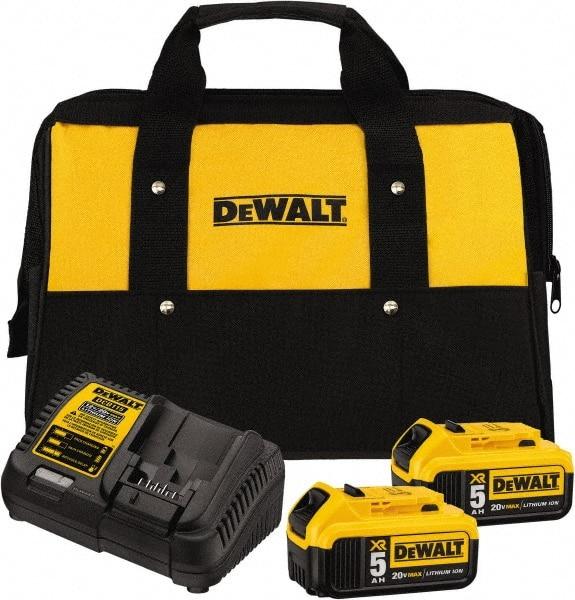 DeWALT - 20 Volt, 2 Battery Lithium-Ion Power Tool Charger - 1 hr to Charge, AC Wall Outlet Power Source, Batteries Included - Americas Tooling