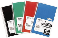 Mead - 150 Sheet, 6 x 9-1/2", College Ruled Spiral Bound Notebook - Assorted Colors - Americas Tooling