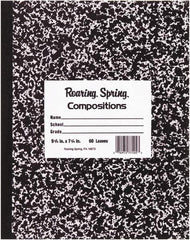 Roaring Spring - 36 Sheet, 8-1/2 x 7", Wide Ruled Composition Book - Black - Americas Tooling