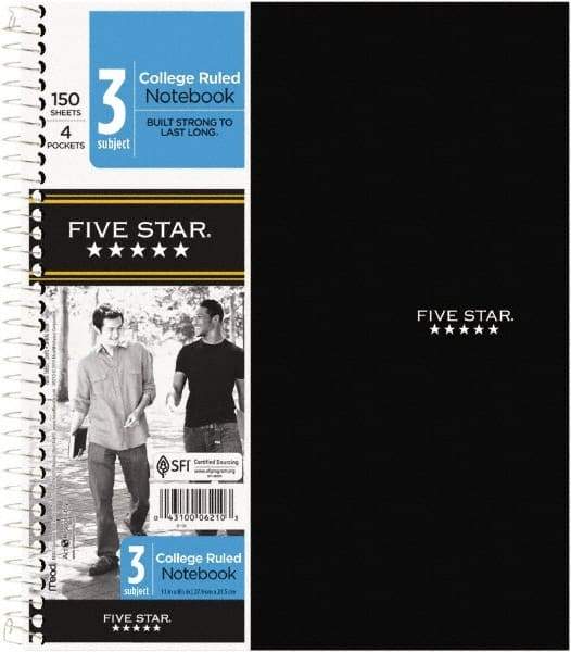 Mead - 150 Sheet, 8-1/2 x 11", College Ruled 3 Subject Notebook - Assorted Colors - Americas Tooling