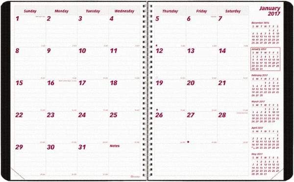 Brownline - 12 Sheet, 8-1/2 x 11", Monthly Planner - Black - Americas Tooling