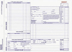 REDIFORM - 50 Sheet, 8-1/2 x 11", Auto Repair Form - White & Blue - Americas Tooling