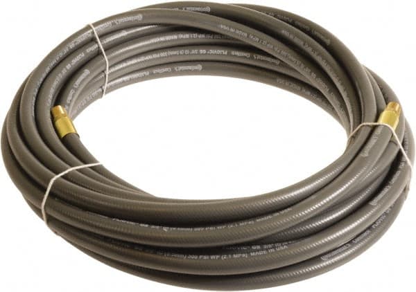 Continental ContiTech - 3/8" ID x 0.6" OD 15' Long Multipurpose Air Hose - MNPT x MNPT Ends, 300 Working psi, -10 to 158°F, 1/4" Fitting, Gray - Americas Tooling