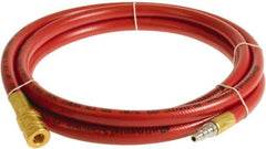 Continental ContiTech - 1/4" ID x 0.45" OD 3' Long Multipurpose Air Hose - Industrial Interchange Safety Coupler x Male Plug Ends, 300 Working psi, -10 to 158°F, 1/4" Fitting, Red - Americas Tooling