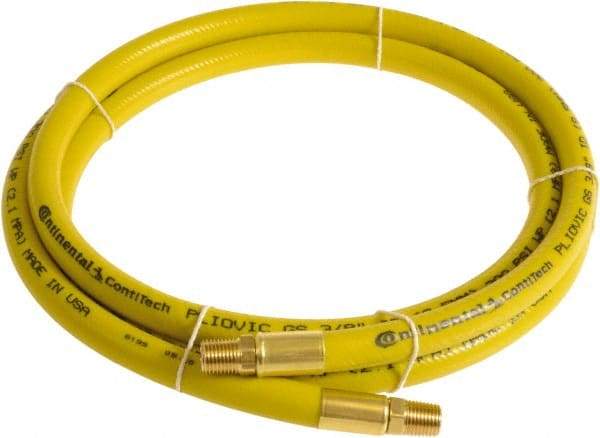 Continental ContiTech - 1/2" ID x 0.78" OD 5' Long Multipurpose Air Hose - MNPT x MNPT Ends, 300 Working psi, -10 to 158°F, 1/2" Fitting, Yellow - Americas Tooling