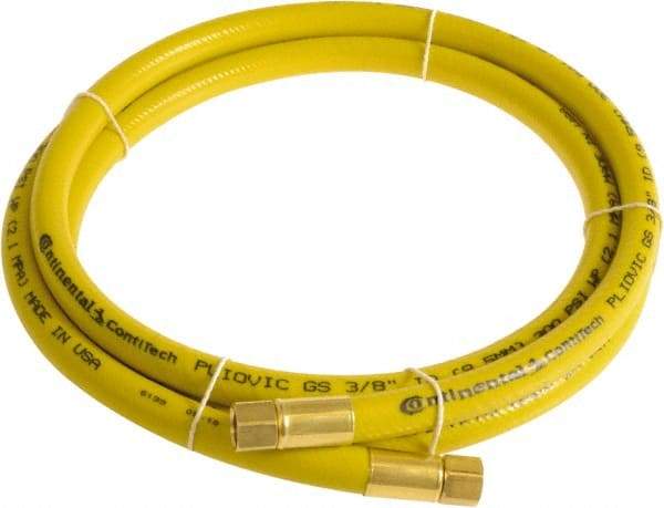 Continental ContiTech - 1/4" ID x 0.45" OD 5' Long Multipurpose Air Hose - FNPT x FNPT Ends, 300 Working psi, -10 to 158°F, 1/4" Fitting, Yellow - Americas Tooling