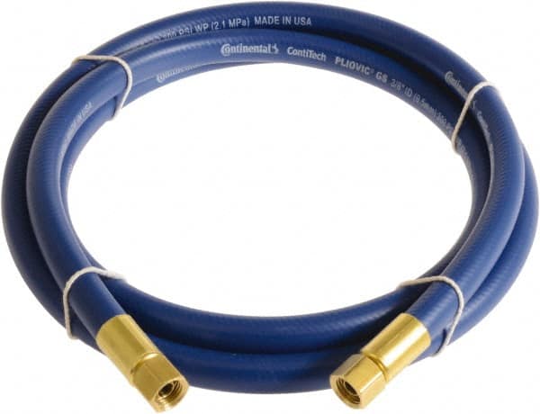 Continental ContiTech - 1/4" ID x 0.45" OD 10' Long Multipurpose Air Hose - FNPT x FNPT Ends, 300 Working psi, -10 to 158°F, 1/4" Fitting, Blue - Americas Tooling