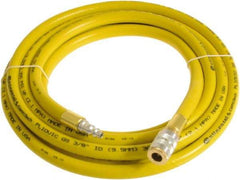 Continental ContiTech - 1/4" ID x 0.45" OD 25' Long Multipurpose Air Hose - Industrial Interchange Safety Coupler x Male Plug Ends, 300 Working psi, -10 to 158°F, 1/4" Fitting, Yellow - Americas Tooling