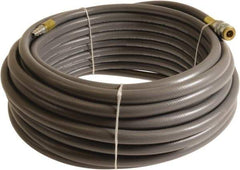 Continental ContiTech - 1/4" ID x 0.45" OD 100' Long Multipurpose Air Hose - Industrial Interchange Safety Coupler x Male Plug Ends, 300 Working psi, -10 to 158°F, 1/4" Fitting, Gray - Americas Tooling