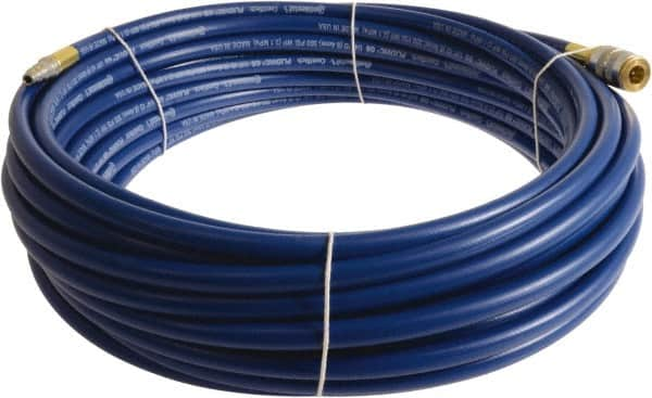 Continental ContiTech - 1/4" ID x 0.45" OD 15' Long Multipurpose Air Hose - Industrial Interchange Safety Coupler x Male Plug Ends, 300 Working psi, -10 to 158°F, 1/4" Fitting, Blue - Americas Tooling