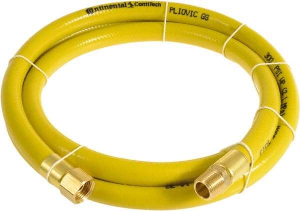 Continental ContiTech - 1/4" ID x 0.45" OD 100' Long Multipurpose Air Hose - MNPT x FNPT Ends, 300 Working psi, -10 to 158°F, 1/4" Fitting, Yellow - Americas Tooling