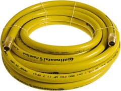 Continental ContiTech - 1" ID x 1.38" OD 25' Long Multipurpose Air Hose - MNPT x MNPT Ends, 250 Working psi, -10 to 158°F, 1" Fitting, Yellow - Americas Tooling