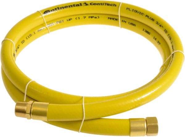 Continental ContiTech - 3/4" ID x 1.11" OD 5' Long Multipurpose Air Hose - MNPT x FNPT Ends, 250 Working psi, -10 to 158°F, 3/4" Fitting, Yellow - Americas Tooling