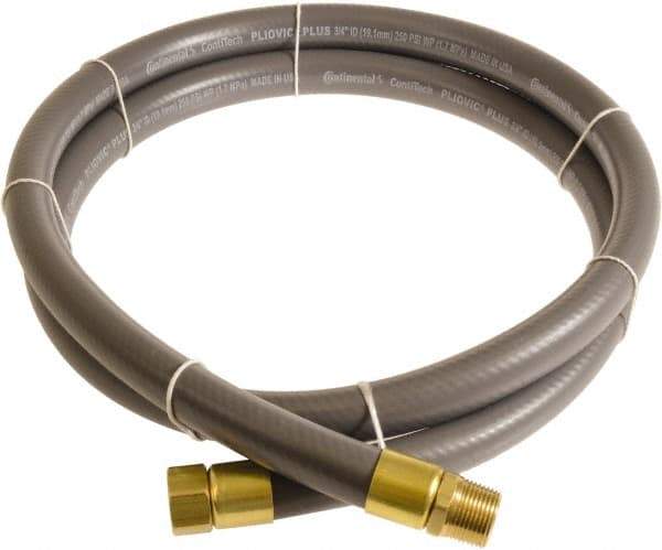 Continental ContiTech - 3/4" ID x 1.11" OD 3' Long Multipurpose Air Hose - MNPT x FNPT Ends, 250 Working psi, -10 to 158°F, 3/4" Fitting, Gray - Americas Tooling