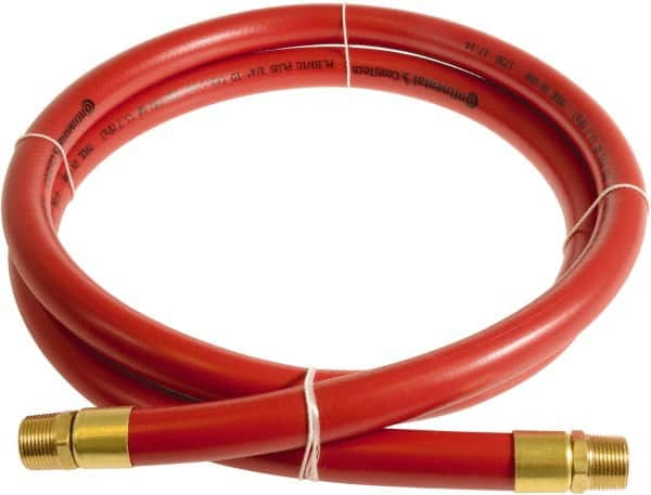 Continental ContiTech - 3/4" ID x 1.11" OD 5' Long Multipurpose Air Hose - MNPT x MNPT Ends, 250 Working psi, -10 to 158°F, 3/4" Fitting, Red - Americas Tooling