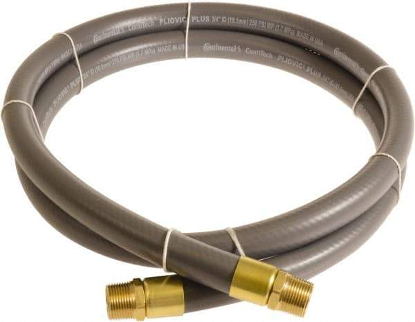 Continental ContiTech - 1" ID x 1.38" OD 5' Long Multipurpose Air Hose - MNPT x MNPT Ends, 250 Working psi, -10 to 158°F, 1" Fitting, Gray - Americas Tooling