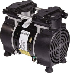 Gast - 3/4 hp, 4.5 CFM, 100 Max psi Piston Vacuum & Compressor Pump - 27 Hg/In, 115/230-1 Volt, 11" Long x 5" Wide x 8.29" High - Americas Tooling