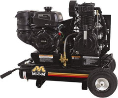 MI-T-M - 9.59 hp, 17.2 CFM, 175 Max psi, Two Stage Portable Fuel Air Compressor - Kohler CH395 OHV Engine - Americas Tooling