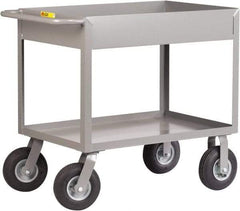 Little Giant - 1,200 Lb Capacity, 24" Wide x 54" Long x 36-1/2" High Deep Shelf Cart - 2 Shelf, Steel, 2 Rigid/2 Swivel Casters - Americas Tooling