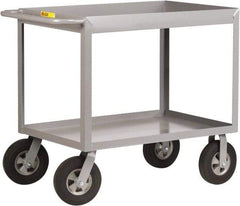 Little Giant - 1,200 Lb Capacity, 24" Wide x 42" Long x 36-1/2" High Deep Shelf Cart - 2 Shelf, Steel, 2 Rigid/2 Swivel Casters - Americas Tooling