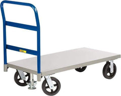 Little Giant - 2,400 Lb Capacity Steel Platform Truck - Steel Deck, 24" OAW, 36" Platform Length x 11" Platform Height, Mold-On Rubber Casters - Americas Tooling