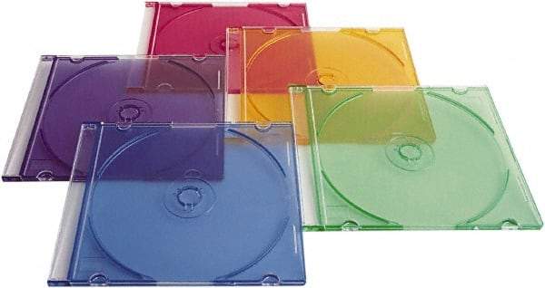 Verbatim - 1 Compartment, 4-7/8" Wide x 5-5/8" High x 1/4" Deep, CD/DVD Case - Polypropylene, Assorted Colors - Americas Tooling