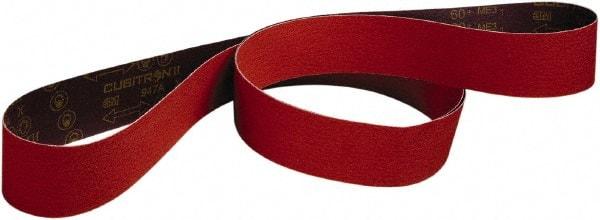 3M - 3" Wide x 132" OAL, 80 Grit, Ceramic Abrasive Belt - Ceramic, Medium, Coated, Series 947A - Americas Tooling