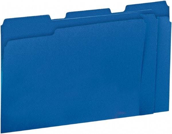 UNIVERSAL - 8-1/2 x 11", Letter Size, Blue, File Folders with Top Tab - 11 Point Stock, 1/3 Tab Cut Location - Americas Tooling