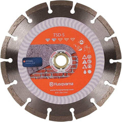 Husqvarna - 4" Diam, 5/8 & 7/8" Arbor Hole Diam, Continuous Edge Tooth Wet & Dry Cut Saw Blade - Diamond-Tipped, Fast Cutting Action, Standard Round Arbor - Americas Tooling