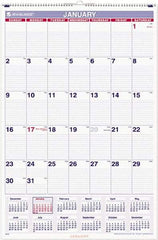 AT-A-GLANCE - 12 Sheet, 20 x 30", Wall Calendar - Blue & Red - Americas Tooling