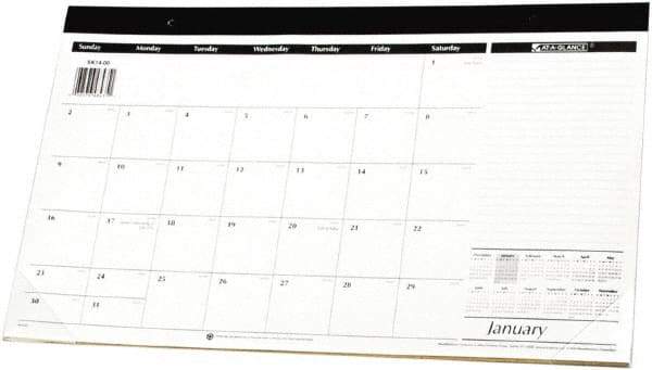 AT-A-GLANCE - 12 Sheet, 17-3/4 x 10-7/8", Desk Pad - White & Black - Americas Tooling