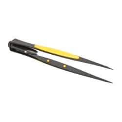 General - 6-1/4" OAL Illuminated Tweezers - Smooth Pointed Tip - Americas Tooling