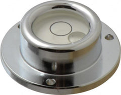 Geier & Bluhm, Inc. - 1-3/4 Inch Base Diameter x 0.63 Inch Overall Height, 1 Circle, Brass Bull's Eye Circular Level - 0.315 Inch Vial Diameter, 13/16 Inch Inner Diameter, 0.12 Inch Mounting Hole Diameter, 0.1 Inch Sensitivity, -40 to 160°F - Americas Tooling