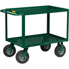 Little Giant - 1,000 Lb Capacity, 24" Wide x 36" Long x 35" High Service Cart - 2 Shelf, Steel, Pneumatic Casters - Americas Tooling